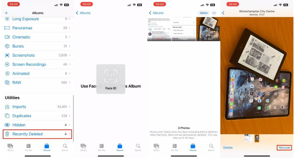 旌德苹果14维修分享 iPhone14 上恢复已删除的照片 
