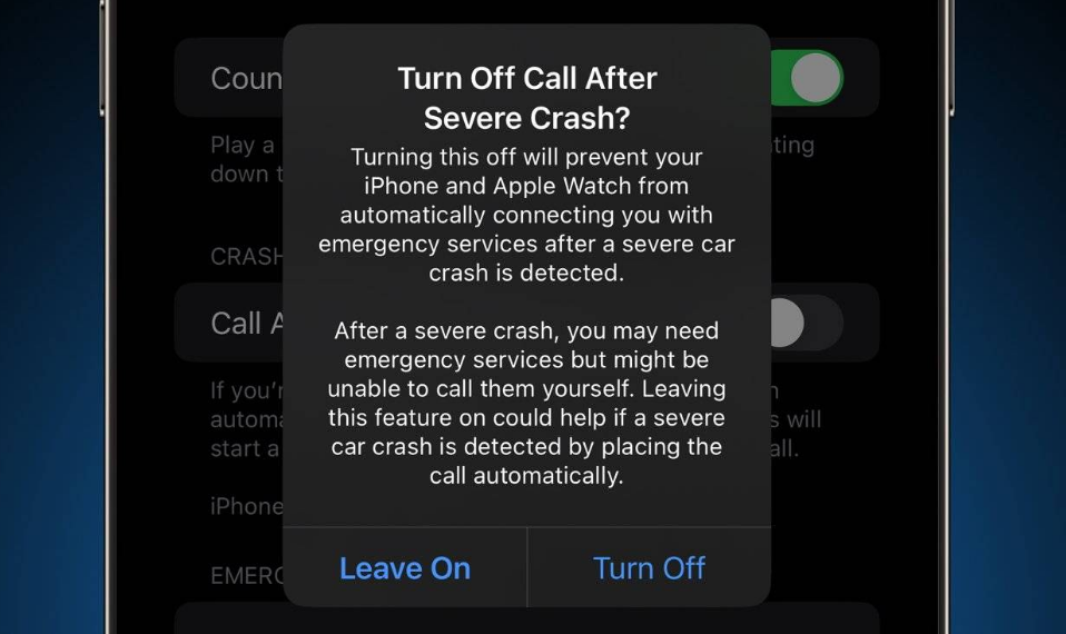 旌德苹果14维修分享 iPhone 14 和 Apple Watch 上关闭崩溃检测 